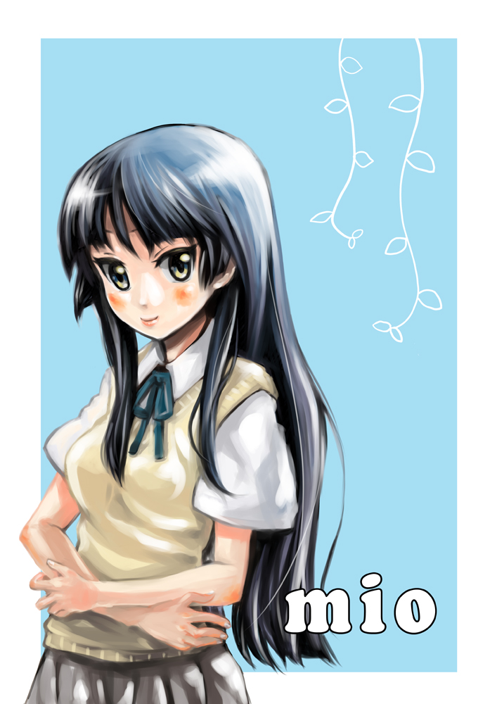 akiyama_mio bad_id bad_pixiv_id black_hair k-on! long_hair minimaru school_uniform solo