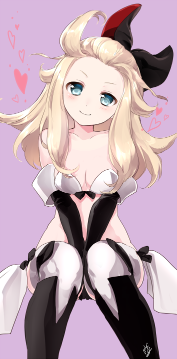 1girl between_legs bikini_top black_footwear black_gloves blonde_hair blue_eyes boots bravely_default:_flying_fairy bravely_default_(series) breasts cleavage edea_lee elbow_gloves gloves hand_between_legs knee_boots long_hair mirakururu ribbon sitting small_breasts smile solo thighhighs v_arms white_bikini_top white_legwear