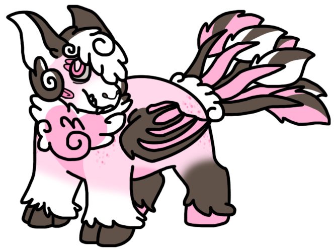 2015 6_tails alpha_channel ambiguous_gender black_hooves digital_drawing_(artwork) digital_media_(artwork) eyelashes feral flat_colors folded_wings full-length_portrait fur grey_body grey_fur grey_sclera hooves mammal membrane_(anatomy) membranous_wings multi_tail pink_body pink_eyelashes pink_eyes pink_fur pink_hooves pink_membrane portrait sebdoggo simple_background smile snout solo standing tail tail_tuft teeth transparent_background tuft unguligrade white_body white_fur wings