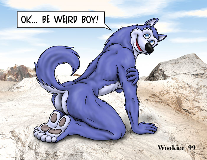 anthro butt canine exile hindpaw male mammal paws road_rovers russian solo wolf wookiee_(artist)