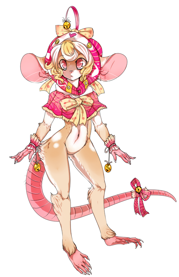 bell bow cure dragonpunk female magical_girl mammal nezumi_suzu pink_eyes rat rodent whiskers