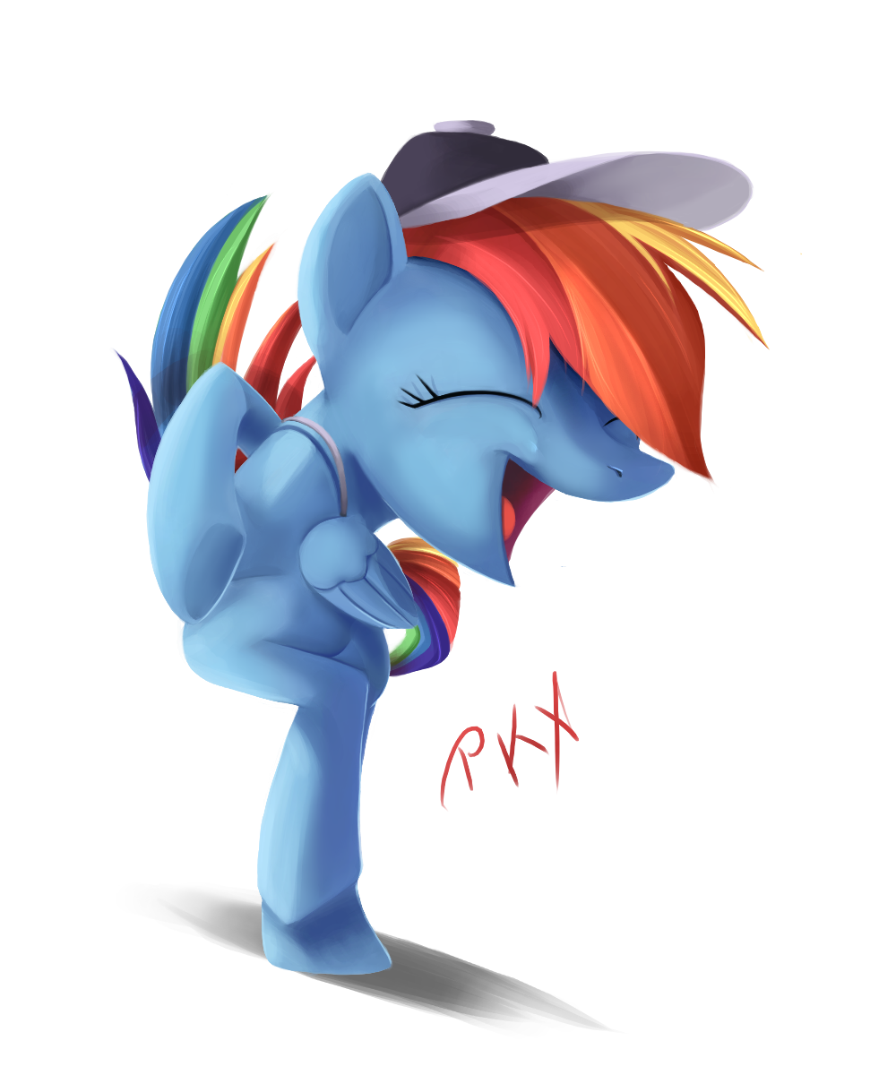 2015 baseball_cap equine error eyes_closed female friendship_is_magic glitch hair hat mammal multicolored_hair my_little_pony pegasus ponykillerx rainbow_dash_(mlp) rainbow_hair solo what what_has_science_done wings