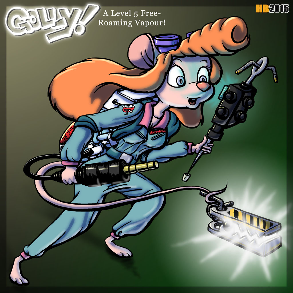 chip_'n_dale_rescue_rangers crossover disney egon_spengler female gadget_hackwrench ghostbusters hair hentai_boy mammal mouse orange_hair rescue_rangers rodent solo the_real_ghostbusters uniform