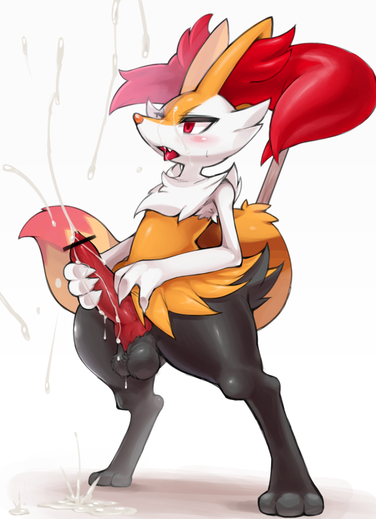 animal_genitalia anthro balls big_penis blush braixen canine_penis censored cum cum_on_face cum_on_ground cum_on_hand cum_on_penis cumshot digitigrade male masturbation nintendo open_mouth orgasm penis plain_background pok&eacute;mon shiron_(artist) solo thick_thighs tongue tongue_out video_games white_background wide_hips
