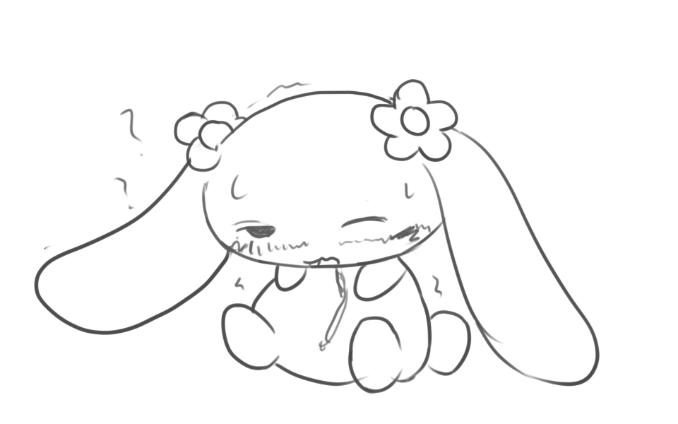 ? blush canine cinnamoroll dog drooling female flower fluffy_fluffy_cinnamoroll hairpin japanese long_ears mammal mocha pixiv plant saliva sanrio solo sweat