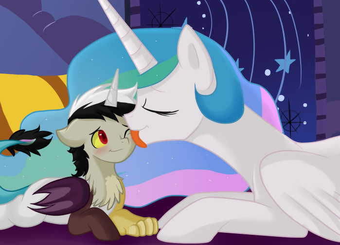 cute equine fan_character female feral friendship_is_magic hikariviny horn horse hybrid male mammal mother mother_and_son my_little_pony parent princess_celestia_(mlp) son winged_unicorn wings