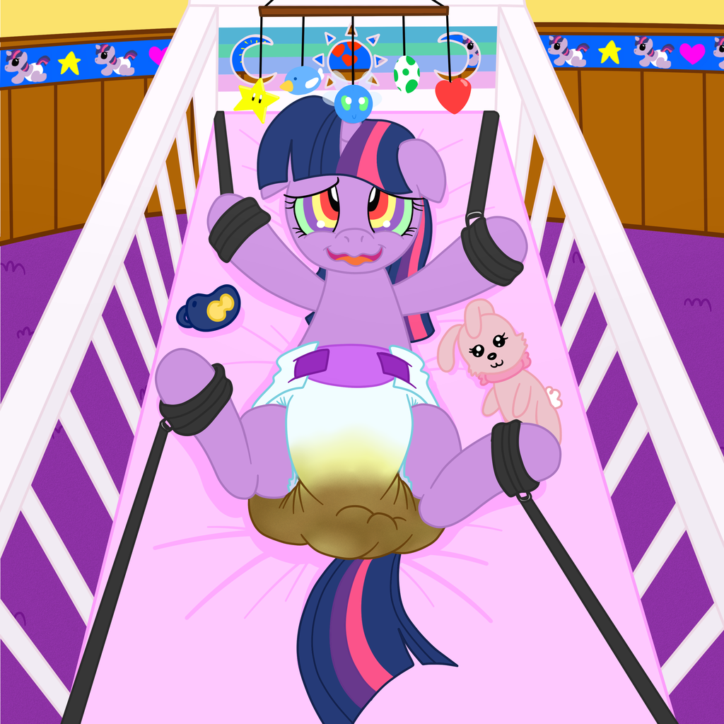 bound diaper equine feces female friendship_is_magic hair horn hypnosis inside mammal mind_control my_little_pony restrained scat solo twilight_sparkle_(mlp) unicorn