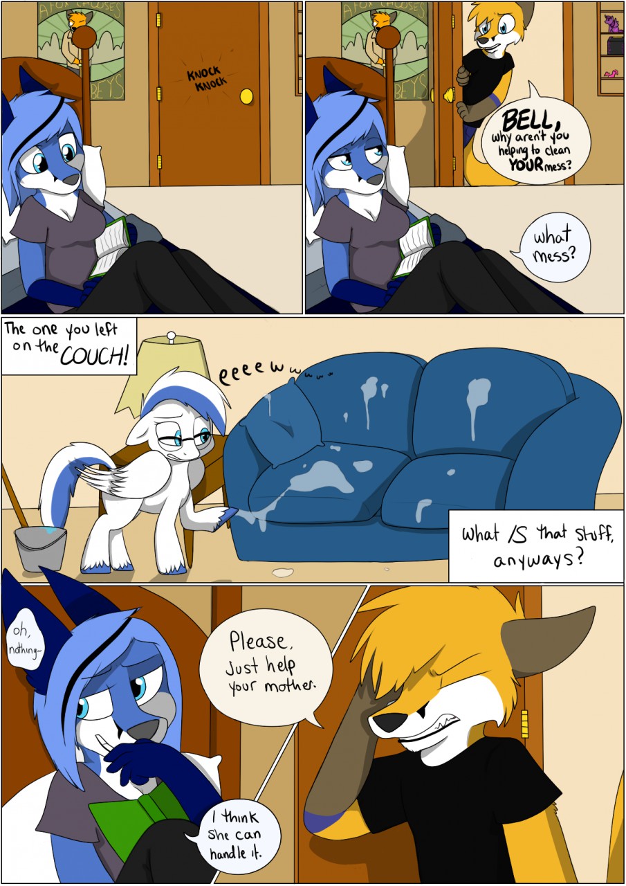 anthro bed book canine cleaning comic daughter dialogue english_text equine eyewear facepalm father female feral fox friendship_is_magic glasses male mammal mother my_little_pony nikkisheep parent smile sofa text