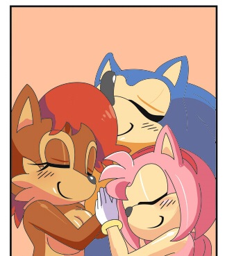 2014 amy_rose anthro blue_fur blue_hair blush breasts brown_fur chipmunk cloudz digital_media_(artwork) eyes_closed female fur gloves group hair hairband hedgehog lying male mammal michiyoshi mostly_nude nude pink_fur pink_hair red_hair rodent sally_acorn sega sleeping smile sonic_(series) sonic_the_hedgehog squirrel straight video_games white_handwear