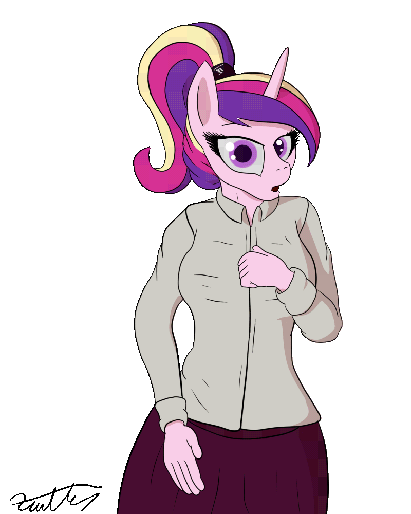 alpha_channel animated anthro bedroom_eyes big_breasts breasts clothing equine female flashing friendship_is_magic fur hair horn long_hair looking_at_viewer mammal multicolored_hair my_little_pony navel nipples pink_fur princess_cadance_(mlp) purple_eyes smile solo standing unicorn xanthor