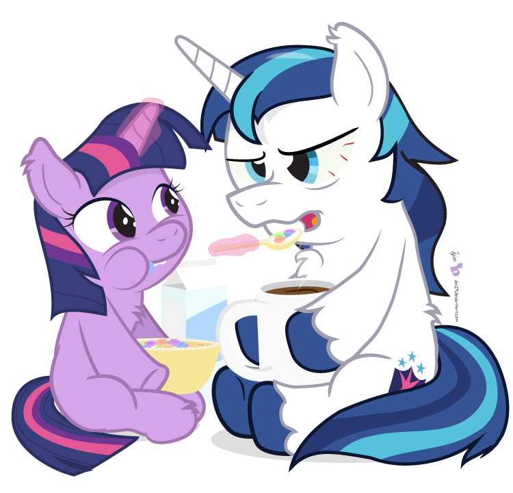 alpha_channel brother_and_sister coffee cute cutie_mark dm29 duo equine female feral friendship_is_magic hair horn male mammal my_little_pony shining_armor_(mlp) sibling twilight_sparkle_(mlp) unicorn