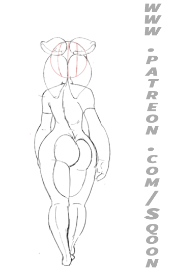 2015 2_toes alien ambiguous_gender animated big_butt butt monochrome nude puwa rear_view shaking_butt sketch skoon_(character) solo tendrils toes unknown_artist walking wide_hips