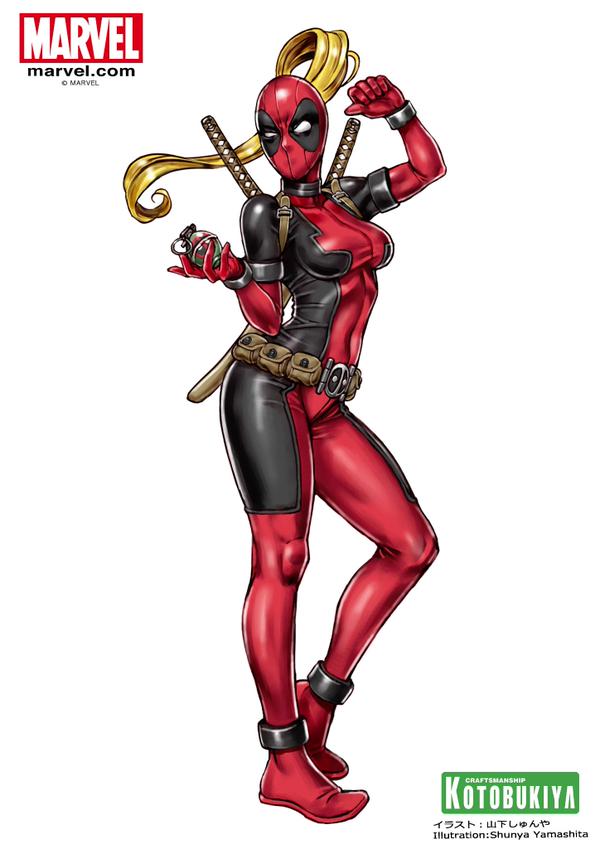 1girl anklet armlet artist_name belt belt_buckle belt_pouch blonde_hair bracer breasts buckle clenched_hand company_name contrapposto covered_navel explosive from_side full_body grenade hand_up high_ponytail holding holding_weapon jewelry katana kotobukiya lady_deadpool logo long_hair looking_at_viewer marvel mask multiple_swords neck_ring no_pupils ponytail pouch sheath sheathed simple_background solo standing superhero sword uneven_eyes utility_belt wanda_wilson watermark weapon web_address white_background yamashita_shun'ya yamashita_shun'ya