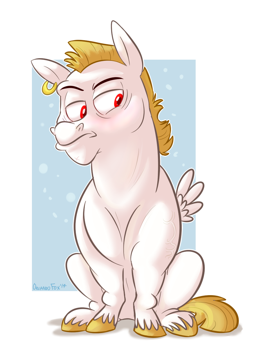 2014 blonde_hair bulk_biceps_(mlp) equine friendship_is_magic fur hair male mammal muscles my_little_pony pegasus piercing red_eyes solo thedoggygal white_fur wings