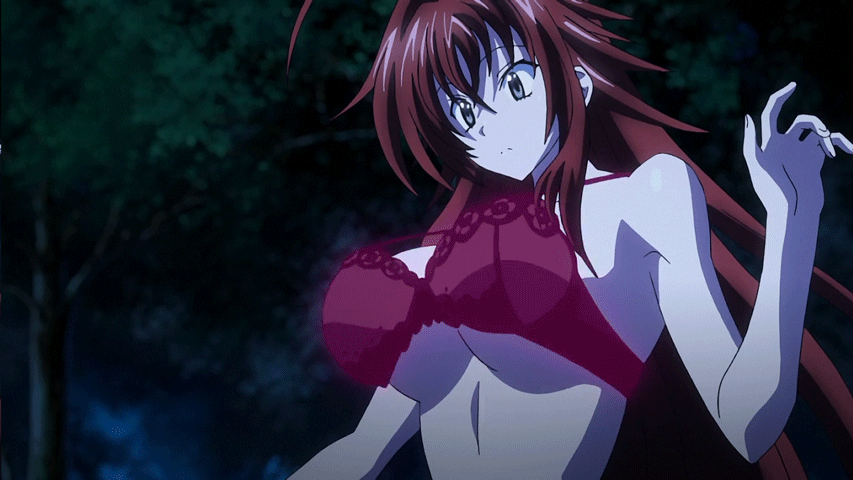 1girl animated animated_gif bouncing_breasts bra breasts female high_school_dxd large_breasts nipples rias_gremory solo underwear wardrobe_malfunction
