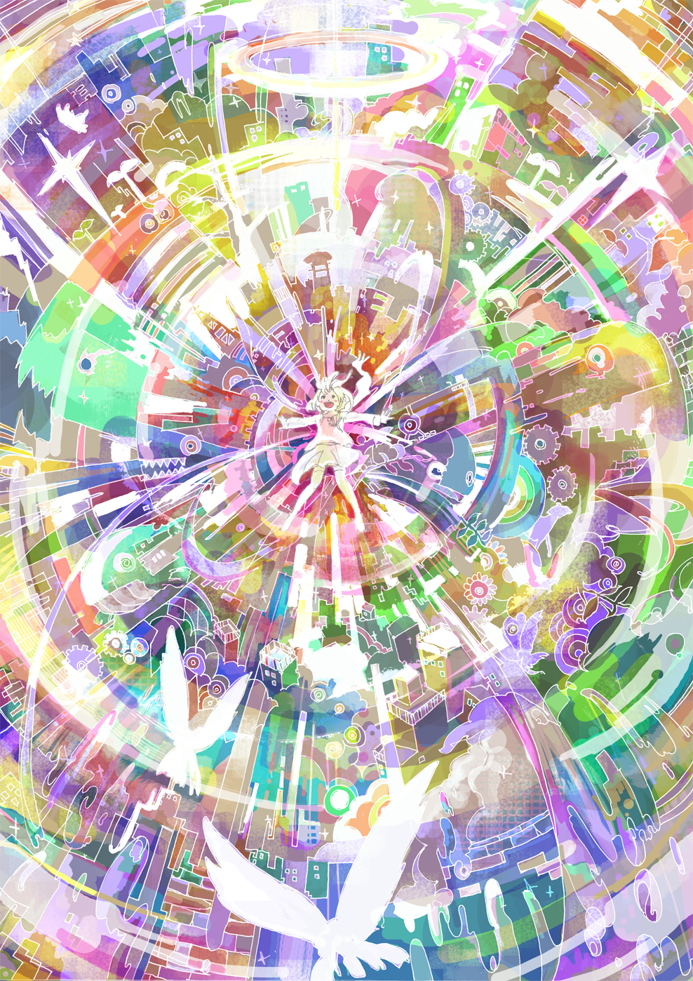 abstract colorful highres nishinoda original solo