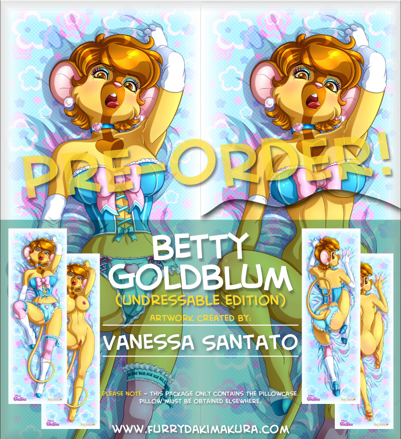 2015 advertisement annoying_watermark anthro betty_goldblum big_breasts blush breasts brown_hair butt choker cleavage clothed clothing corset dakimakura ear_piercing female fur hair looking_at_viewer mammal mouse nipples nude piercing pleasure_bon_bon prostitution pussy rodent solo text vanessa_santato watermark
