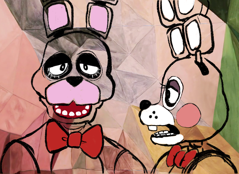 anthro bonnie_(fnaf) bow crossover five_nights_at_freddy's five_nights_at_freddy's_2 girly gotye half-closed_eyes lagomorph long_ears looking_at_viewer machine male mammal mechanical nude open_mouth rabbit robot rosy_cheeks somebody_that_i_used_to_know standing toy_bonnie_(fnaf) unknown_artist