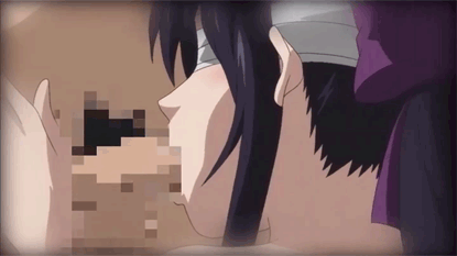 animated animated_gif blind_folded blindfold cartagra cartagra_tsuki_gurui_no_yamai censored fellatio hentai lowres oral purple_hair