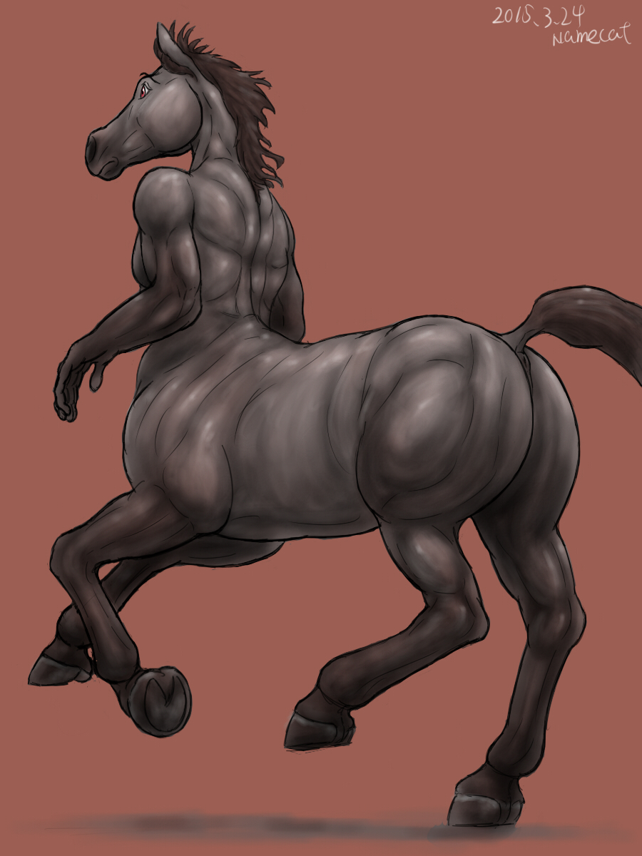 anus butt equine horse male mammal namecat nude solo taur