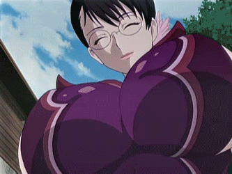 2girls animated animated_gif bare_shoulders black_hair bouncing_breasts breasts cattleya glasses huge_breasts lowres multiple_girls queen's_blade queen's_blade screencap ymir_(queen's_blade) ymir_(queen's_blade)