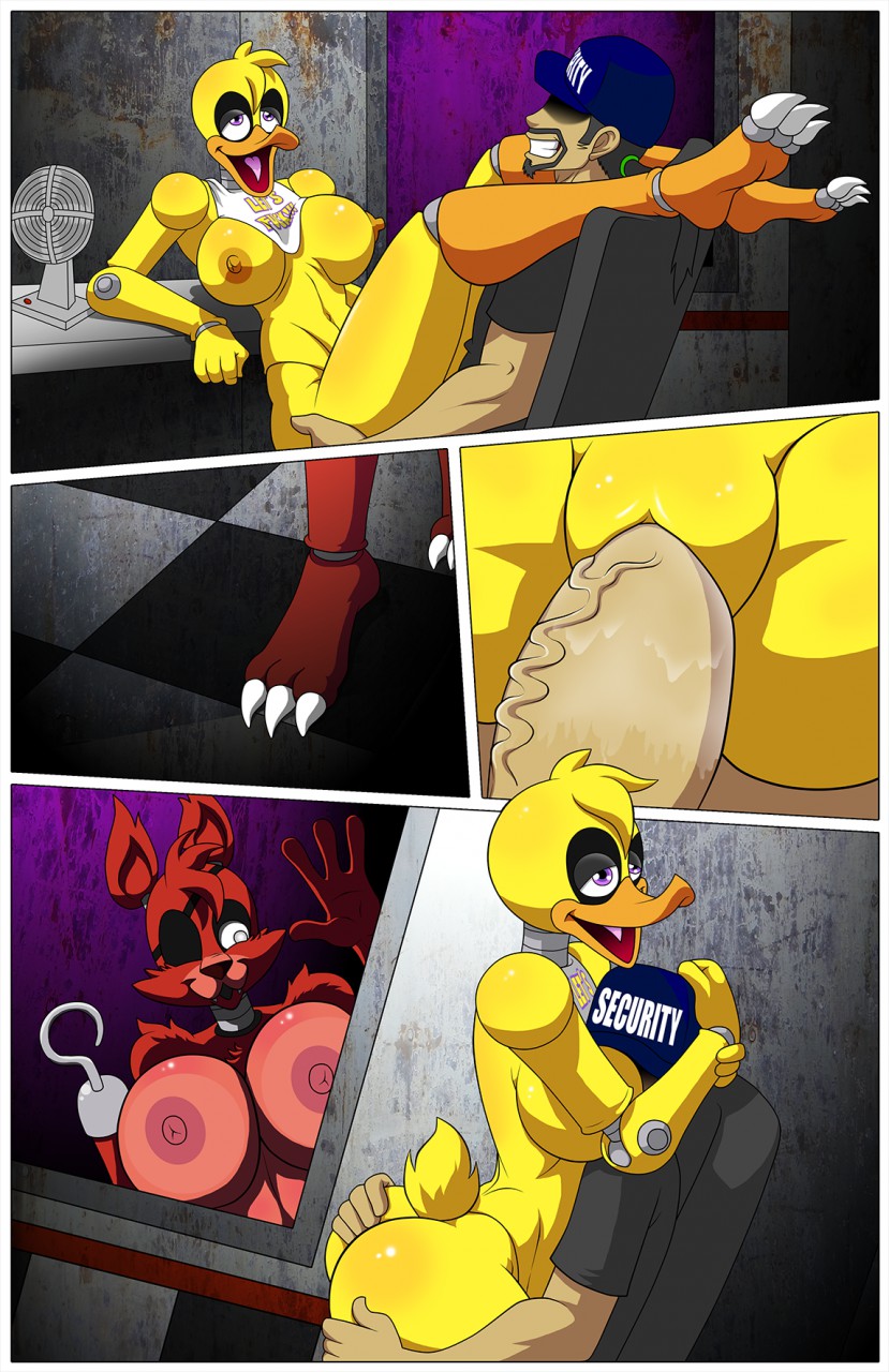 2015 ahegao animatronic anthro areola avian beak being_watched bib big_breasts bird breasts canine chair chica_(fnaf) chicken comic cowgirl_position duo_focus eye_patch eyewear female five_nights_at_freddy's fox foxy_(fnaf) fur group hands_around_head hook human machine male male/female mammal mechanical mike_schmidt nipples office on_glass on_top penetration penis purple_eyes pussy red_fur robot security_guard sex sitting thegeckodemon tongue vaginal vaginal_penetration vein veiny_penis video_games white_eyes yellow_feathers