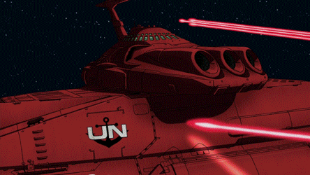 animated animated_gif laser lowres no_humans space space_craft uchuu_senkan_yamato_2199