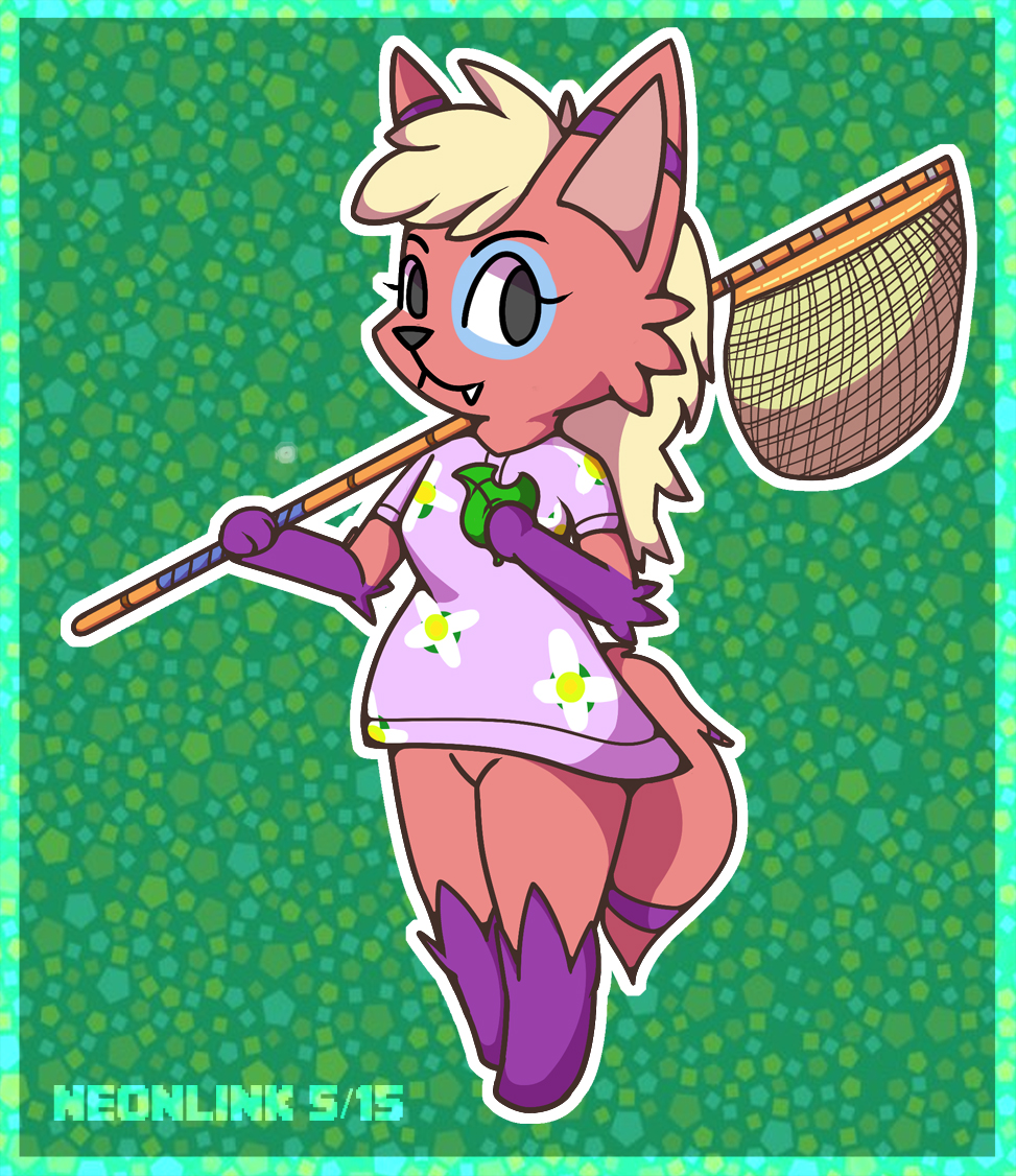 animal_crossing blonde_hair canine cute digital female fox hair lola looking_at_viewer mammal neonlink nintendo video_games