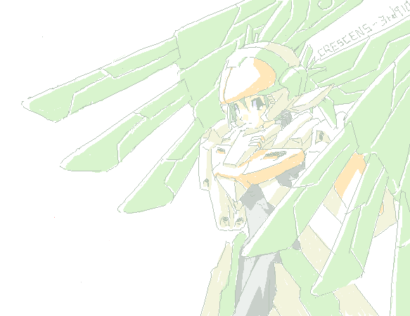 armored_core female from_software girl green_hair hier mecha_musume