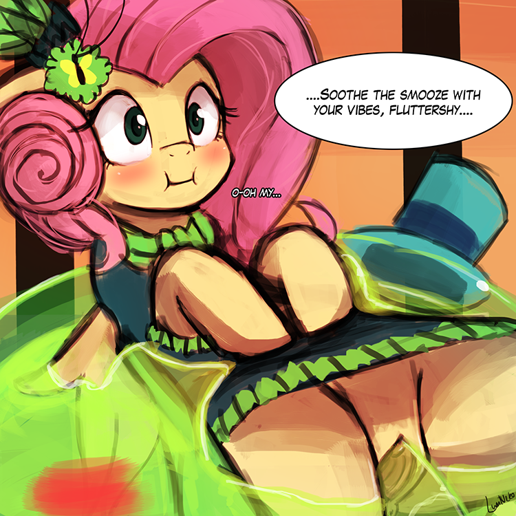 2015 blush clothing english_text equine female feral fluttershy_(mlp) friendship_is_magic goo hair lumineko mammal my_little_pony pegasus penetration pink_hair pussy sex slime text the_smooze_(mlp) vaginal vaginal_penetration wings