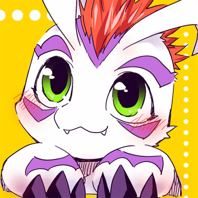 animated blink blush claws digimon fangs feral gomamon kensan long_ears mohawk plain_background seal solo