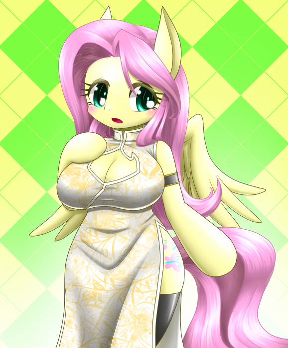 animal_ears big_breasts boots breasts cute equine eyeshadow fluttshy_(mlp) friendship_is_magic fur green_eyes hair horse invalid_tag long_hiar looking_at_viewer makeup mammal my_little_pony nice open_mouth pink_hair pony shy tongue wings yellow_fur 葉塩