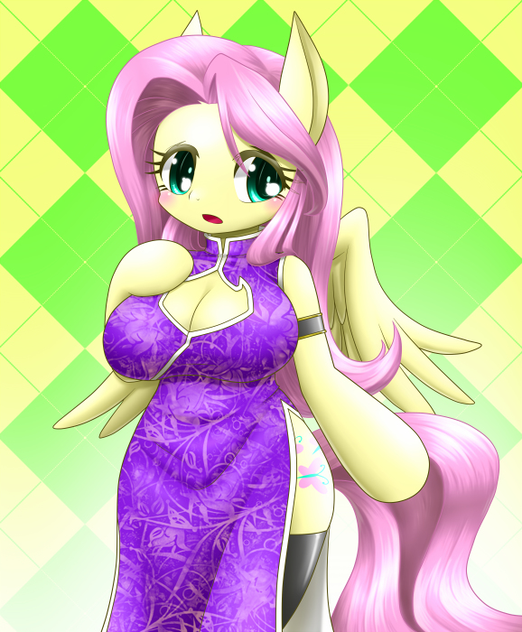 animal_ears big_breasts boots breasts cute equine eyeshadow fluttershy_(mlp) friendship_is_magic fur green_eyes hair horse invalid_tag long_hiar looking_at_viewer makeup mammal my_little_pony nice open_mouth pink_hair pony shy tongue wings yellow_fur 葉塩