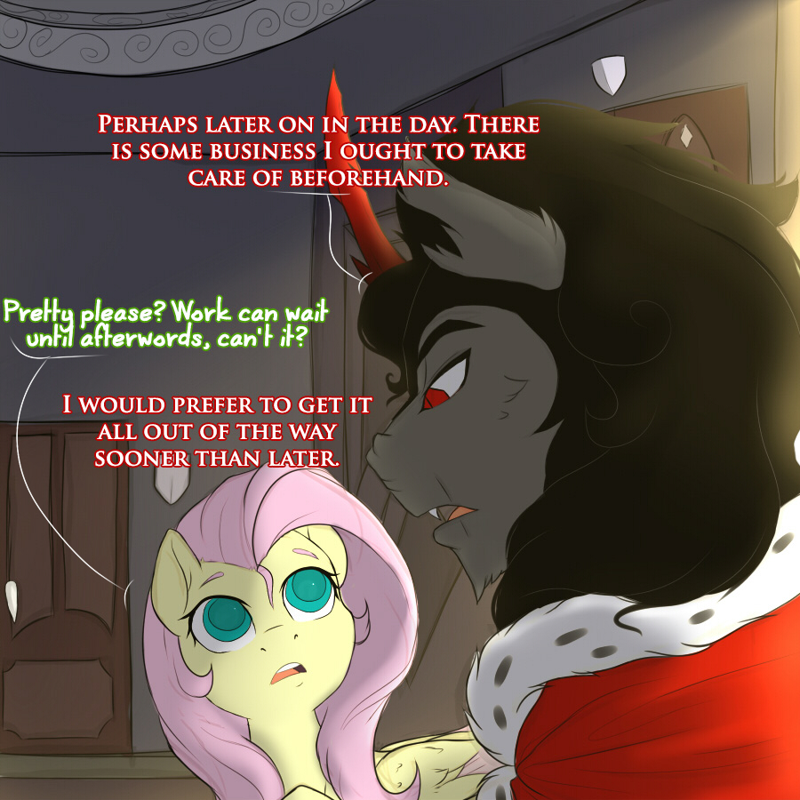 2015 dialogue english_text equine evehly female feral fluttershy_(mlp) friendship_is_magic horn king_sombra_(mlp) male mammal my_little_pony pegasus text unicorn wings