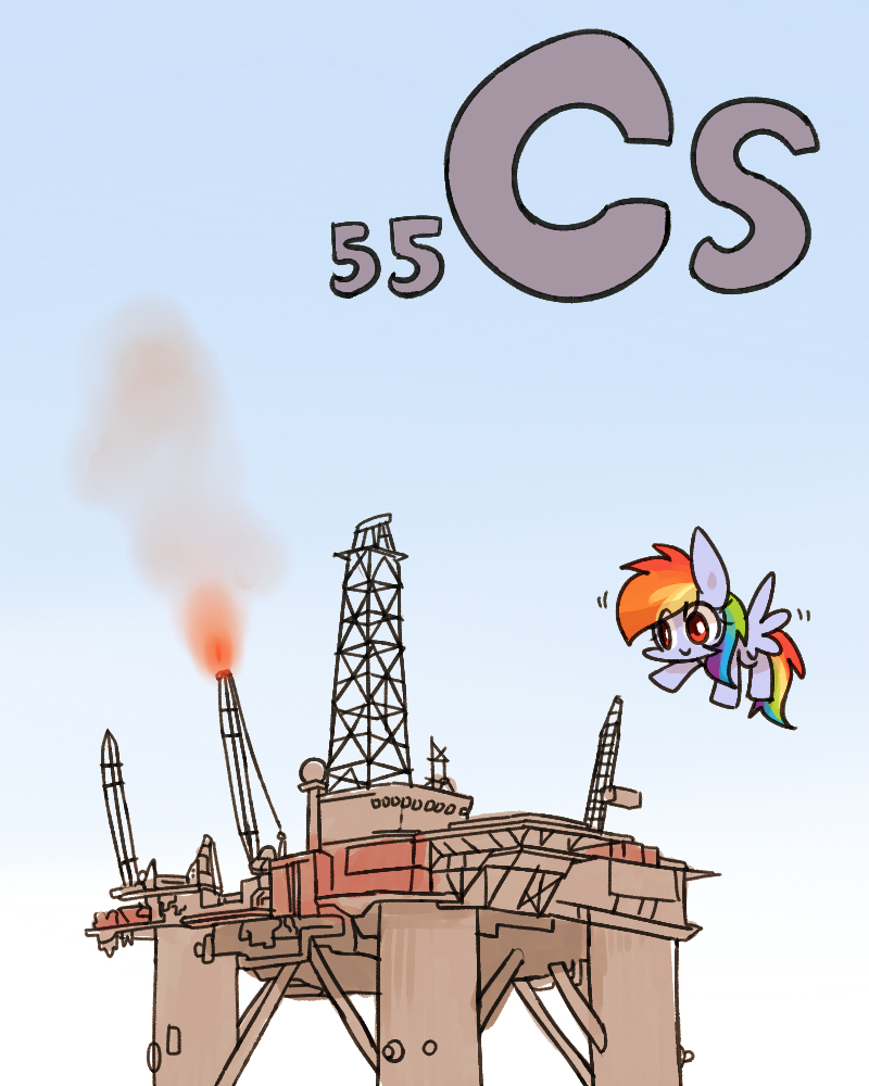 2015 caesium cesium equine female flying friendship_is_magic joycall3 mammal my_little_pony oil_rig pegasus rainbow_dash_(mlp) smoke wings