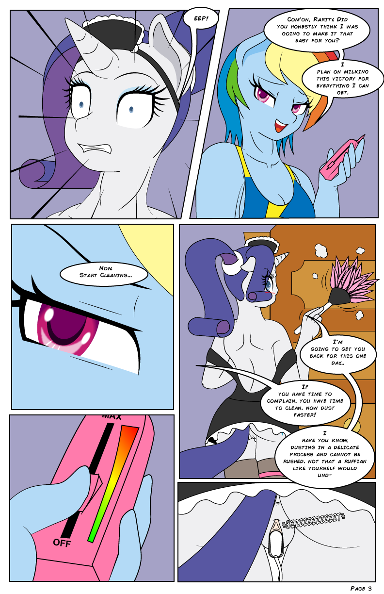 anthro anthrofied anus blue_background blue_fur blue_hair clothed clothing comic dekomaru duo equine female female/female friendship_is_magic fur hair half-closed_eyes horn horse inside looking_at_viewer maid_uniform mammal multicolored_hair my_little_pony open_mouth plain_background pony pussy rainbow_dash_(mlp) rainbow_hair rarity_(mlp) sex_toy skimpy smile teeth tongue vibrator vibrator_in_pussy white_fur wings