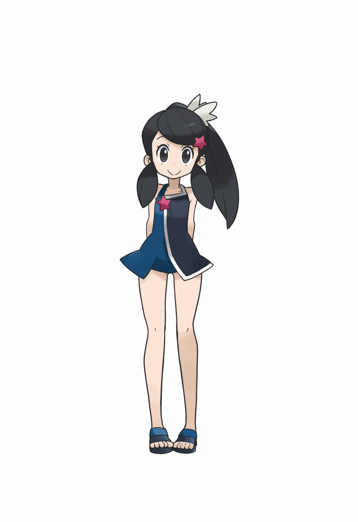 alternate_costume mabu_(dorisuto) official_style pokemon pokemon_(game) pokemon_oras ran_(pokemon) sandals simple_background solo standing sugimori_ken_(style) swimsuit white_background