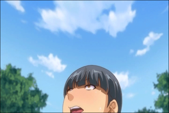 1boy 2girls 3ping_lovers!_ippu_nisai_no_sekai_e_youkoso animated animated_gif areolae black_hair blush breast_grab breast_press breast_smother breasts brown_eyes dark_skin erect_nipples gigantic_breasts grabbing long_hair multiple_girls nipples nude open_mouth pink_hair short_hair