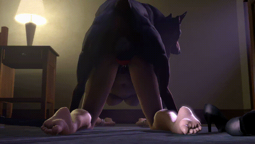 1girl 3d animated animated_gif barefoot bent_over bestiality breasts dead_rising dead_rising_2 dog doggystyle feet female from_behind knot large_breasts nipples noname55 nude penis pussy_juice rebecca_chang sex sweat top-down_bottom-up vaginal