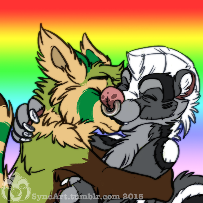 2015 canine davey kissing mammal manda_panda mowhawk pinyin rainbow syncart