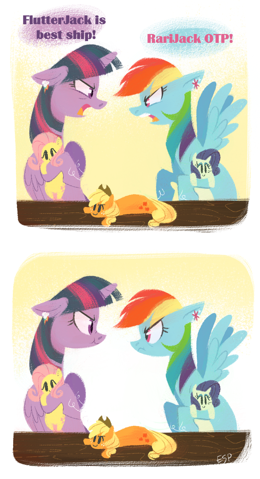 applejack_(mlp) arguing cute doll female fluttershy_(mlp) friendship_is_magic humor invalid_tag my_little_pony rainbow_dash_(mlp) rarity_(mlp) scrunch_battle spacekitsch twilight_sparkle_(mlp)