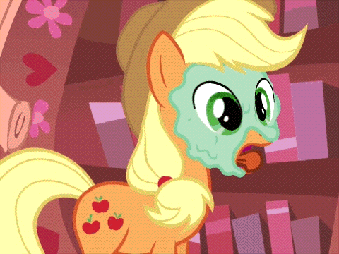 2015 animated applejack_(mlp) blonde_hair cowboy_hat cutie_mark eating edit equine female friendship_is_magic green_eyes hair hat horse licking mammal my_little_pony pony solo superedit tongue tongue_out