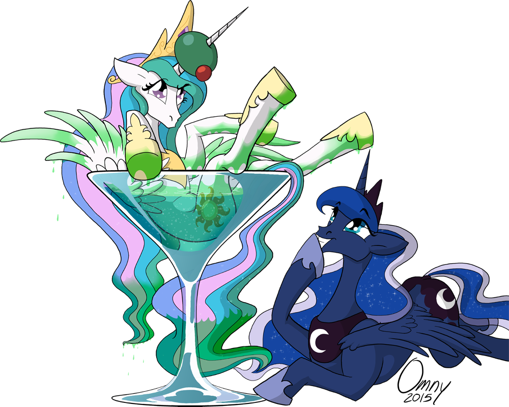 2015 alpha_channel crown duo equine female friendship_is_magic gold_(metal) hair horn mammal martini multicolored_hair my_little_pony necklace olive omny87 plain_background princess_celestia_(mlp) princess_luna_(mlp) sibling sisters sparkles transparent_background winged_unicorn wings