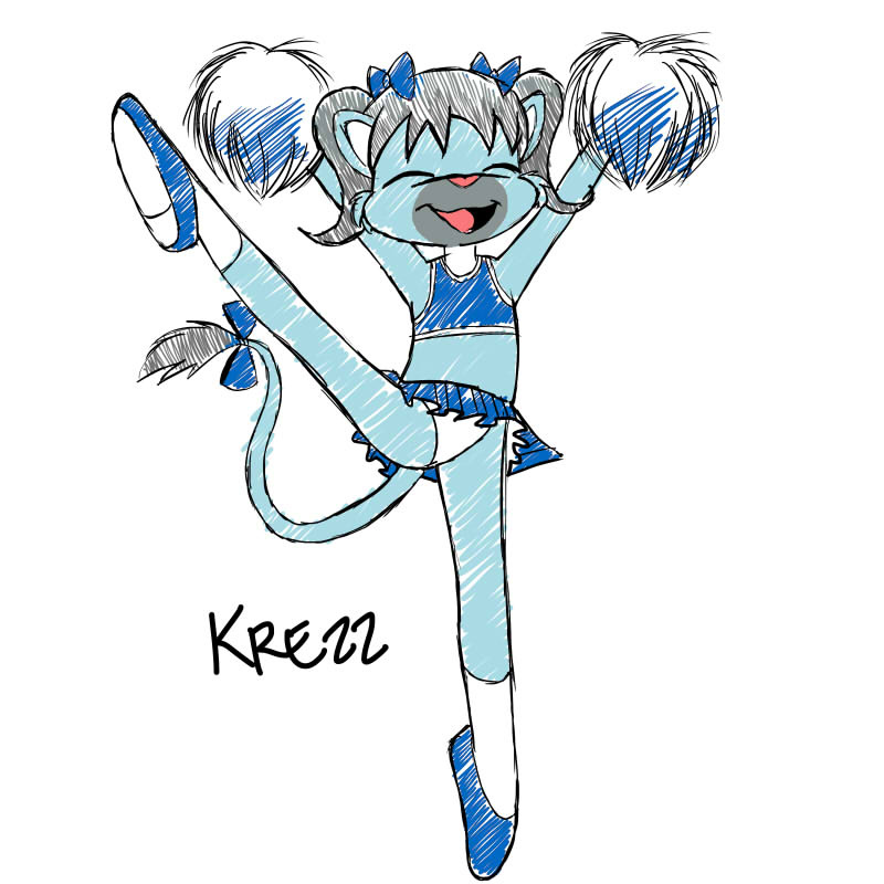 cheerleader clothed clothing cub feline female karavan krezz lion mammal panties solo underwear young