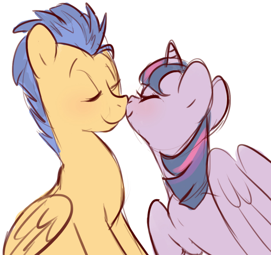 2015 blue_hair boop duo equine eyes_closed female flash_sentry_(mlp) friendship_is_magic hair horn imalou male mammal my_little_pony nose_kiss pegasus purple_hair twilight_sparkle_(mlp) winged_unicorn wings