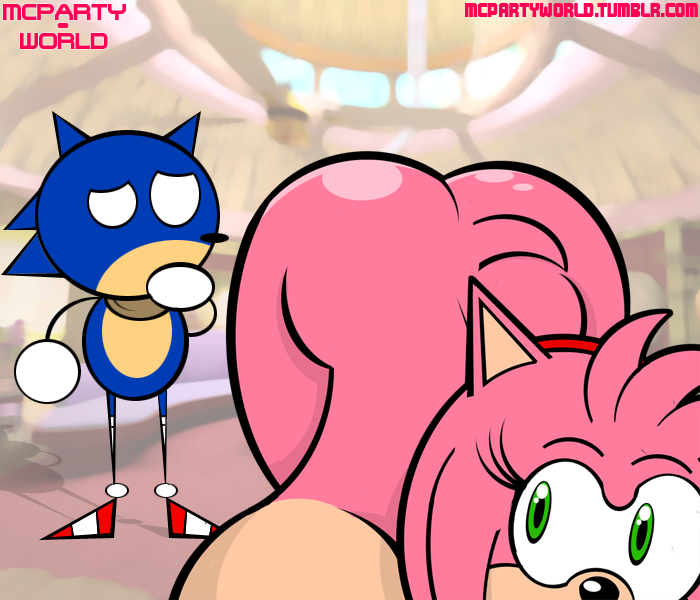 amy_rose bent_over butt mcpartyworld sonic_(series) sonic_boom