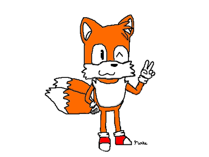 canine fox fur male mammal natethecat24_(artist) orange_fur simple_background sonic_(series) tails_(character) white_background