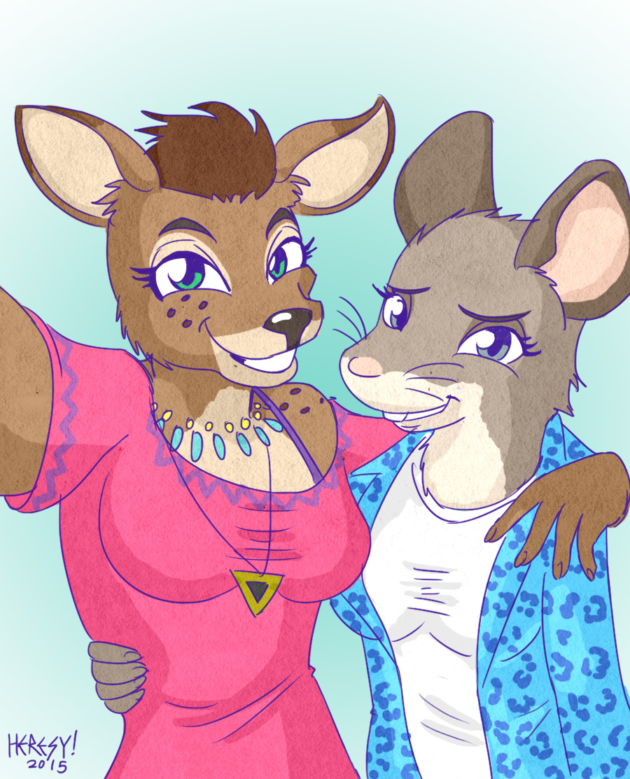 anthro bojack_horseman cervine clothed clothing deer duo female heresy_(artist) mammal mia_mckibben mouse penny_moore rodent