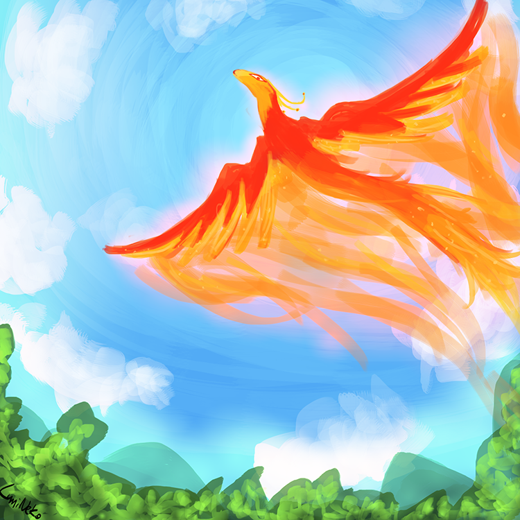 avian bird female feral flying friendship_is_magic luminaura lumineko my_little_pony philomena_(mlp) phoenix solo