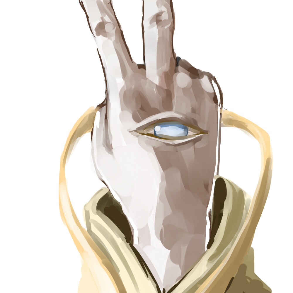 bleach blue_eyes eye fingers hand mimihagi pernida simple_background solo